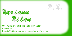 mariann milan business card