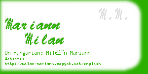 mariann milan business card